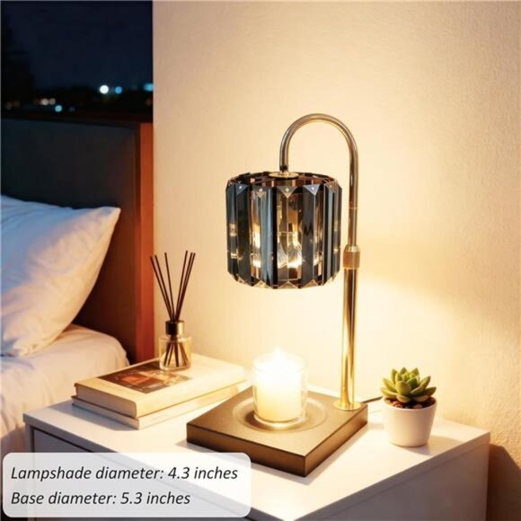 Candle warmer lamp dimmable electric glass wax melter timer night light gift - Picture 3 of 7
